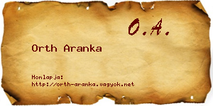 Orth Aranka névjegykártya