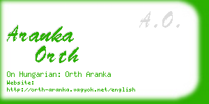 aranka orth business card